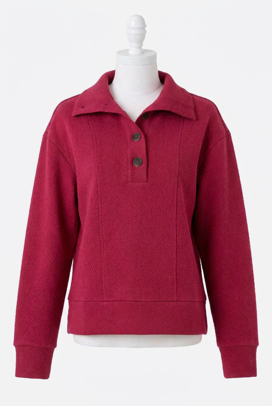 NEW SOUTHERN TIDE tonya button mock pullover in carolina plum
